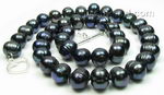 Freshwater baroque black pearl necklace, 10-11mm