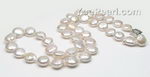 White coin freshwater pearl necklace wholesale, 11-13mm