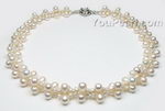 Multi strand white freshwater pearl necklace wholesale