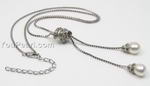 Teardrop freshwater pearl 925 silver necklace online wholesale, 7-8mm