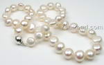 Wholesale white baroque nugget pearl necklace, 9-10mm