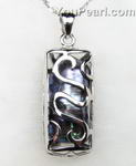 Sterling silver black freshwater cage pearl pendant wholesale