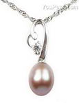 925 silver lavender freshwater drop pearl pendant buy bulk, 7-8mm