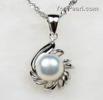 925 silver freshwater white pearl pendant online sale, 7-8mm