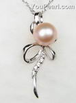 Fresh water pearl pink pendant online wholesale, sterling silver, 7-8mm