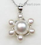 925 silver white fresh water pearl pendant discounted sale, 9-10mm