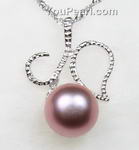 925 silver lavender fresh water pearl pendant discounted sale, 10-11mm
