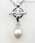 925 sterling silver fresh water pearl pendant factory direct sale, 7-8mm