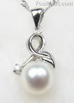 Fresh water cultured pearl leaf pendant factory on sale, 8-9mm