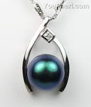 Wish pearl pendant for sale, black cultured fresh water, 10-10.5mm