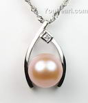 Wish pearl pendant factory direct sale, pink freshwater, 10-10.5mm