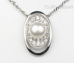 Sterling silver pearl pendant for sale online, cultured freshwater, 9-10mm