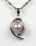 Sterling freshwater lavender pearl pendant on sale, 7-8mm