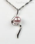 Sterling silver pendant of lavender fresh water pearl wholesale, 7-8mm