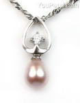 Lavender freshwater pearl 925 silver pendant buy direct, 7-8mm