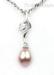Sterling silver pendant of lavender pearl discount sale, 7-8mm