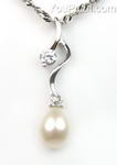 White freshwater pearl 925 silver pendant buy direct, 7-8mm