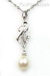 Sterling cultured white pearl pendant online direct sale, 7-8mm