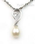 White freshwater pearl 925 silver pendant direct buy, 7-8mm