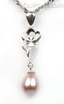 Cultured lavender peal sterling silver pendant online sale, 7-8mm