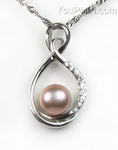 Sterling silver pendant of lavender fresh water pearl on sale, 9-10mm