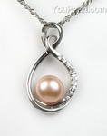 Freshwater pink pearl pendant online sale direct, 9-10mm