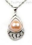 Sterling pearl pendant freshwater pink cultured buy bulk, 9-10mm