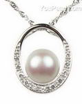 White cultured freshwater pearl sterling pendant whole sale, 10-11mm