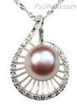 Lavender freshwater 925 silver pearl pendant buy bulk, 10-11mm