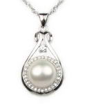 Freshwater pearl pendant for sale online, sterling silver, 10-11mm