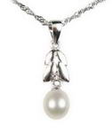 Freshwater pearl pendant discounted sale, 925 silver, 7-8mm