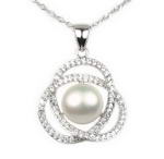 Freshwater pearl sterling silver pendant direct online sale, 10-11mm