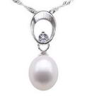 Freshwater pearl sterling silver pendant direct online sale, 7-8mm