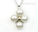 White freshwater pearl pendant, sterling silver, 7-8mm wholesale