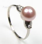6-7mm lavender fresh water pearl ring on sale, 925 silver, US size 6.5