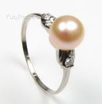 6-7mm fresh water sterling silver pink pearl ring buy direct, US size 6.5