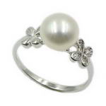 8-9mm sterling silver freshwater pearl ring on sale, US size 6