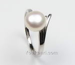 7-8mm sterling silver freshwater pearl ring online wholesale, US size 7.5