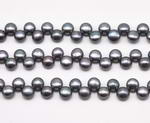 6-7mm black top-drilled button cultured pearl craft supplies