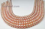 8-9mm pink fresh water button pearl strands online sale