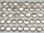 8-10mm white coin freshwater pearl strands wholesale, A
