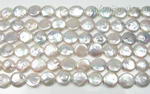 12-13mm white coin freshwater pearl strands wholesale