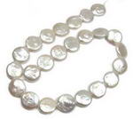 15-17mm coin pearl, white cultured fresh water pearl for sale online