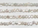 6-7mm white keshi pearl center drilled strand wholesale, AA