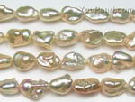 7.5-8.5mm champagne Keshi pearl buy direct, AA high quality