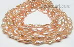 Keshi pearls, long drilled pink keshi strand on sale