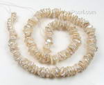 6-9mm white center-drilled petal Keshi pearls craft supplies