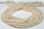 4-4.5mm white rice freshwater pearl strand wholesale