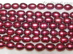 5-6mm red rice cultured fresh water pearl strands on sale