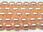 6-7mm peach rice cultured fresh water pearl strand manufacturer direct sale